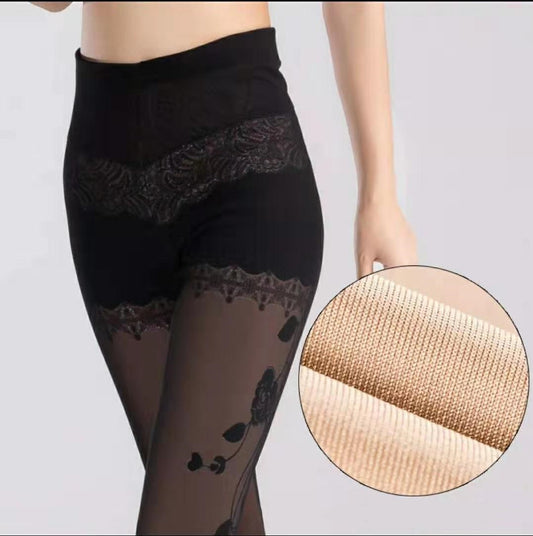 Lace Detailed Stirrup Sheer Tights Stocking #80022